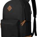 Goloni Classic Backpack with USB Charging Port,Water Resistant Anti-Theft Travel Backpack for Men & Women,Laptop Backpack,Fits 17.3 Inch Laptop,Black