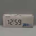 Peakeep Small Digital Alarm Clock Plug in for Bedrooms Bedside, Tiny Electric Clock Large Big Numbers Display Battery Backup for Desk Table, 6 Dimmers, 5 Adjustable Alarm Volume (White)