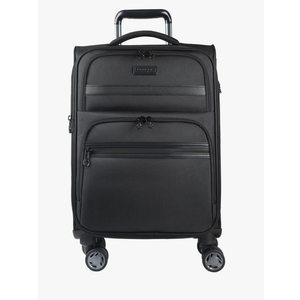 KROSER Softside Expandable Carry On Luggage with Spinner Wheels & Built-in TSA Lock, Durable Suitcase Rolling Luggage with USB Port, Carry-On 20-Inch, Black