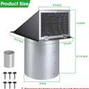 8 inch Hooded Wall Vent with Screen and Damper,Outdoor Wall Vent Cover Exhaust Vent Duct Cap,8" Exterior Vent Cover for Kitchen Range Hood Bathroom HVAC Duct Dryer Ventilation,Galvanized Steel,Black