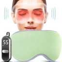 Portable Eye Massager with Heat for Migraine Headaches Relief, Battery Operated Eye Compress Mask Zero Pressure Blackout, for Dry Eyes, Unclog Gland, Improve Sleep, Gifts for Women Men