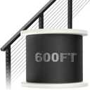 BLIKA 600FT 1/8" Black Stainless Steel Cable, T316 Marine Grade