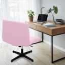 Sunflower Jacquard Armless Chair Cover, Elastic Criss Cross, Mid Back Wide Seat (Pink)