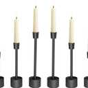 YUMORE Stainless Steel Black Candle Holders Candlestick 6 Packs Tall Taper Pillar Stable Base Stand Holders for Dining Table Wedding Centerpiece Decorations