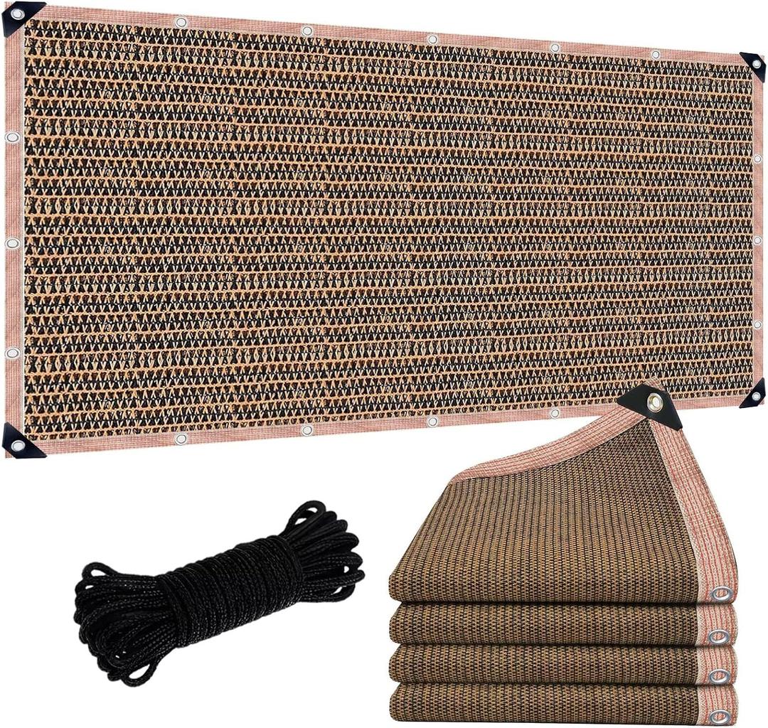 Sun Shade Cloth for Outdoor Patio,Pergola Shade Cover with Grommets Deck Shade Privacy Screen Balcony,90% UV Protection Shade Fabric Brown Sunshades for Garden Backyard Outdoor Mocha 6.5 x 10 FT