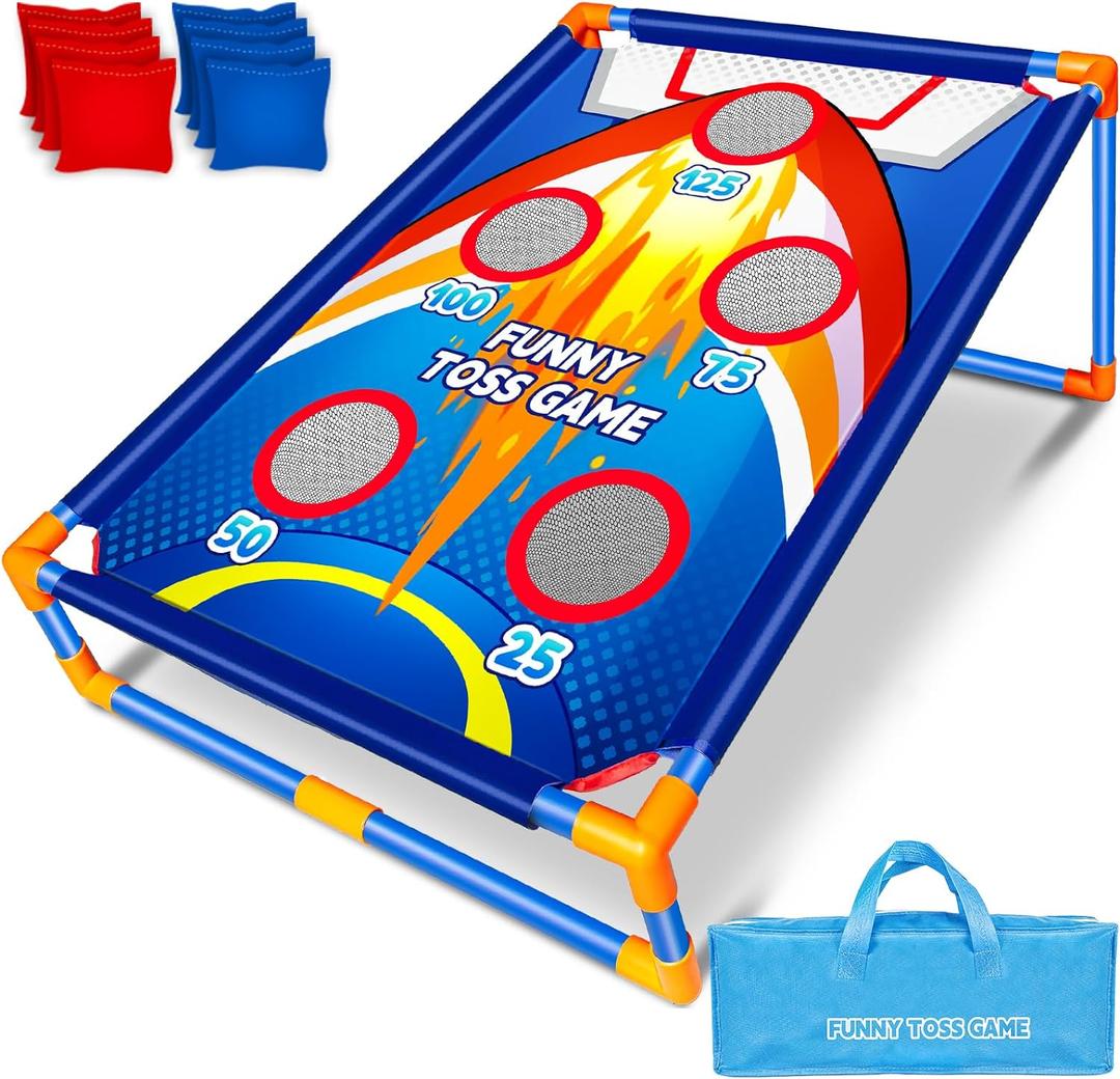 Bean Bag Toss Game for Kids,Outdoor Game for Kids,Family Party Game Birthday Christmas Outdoor Activities (Blue)