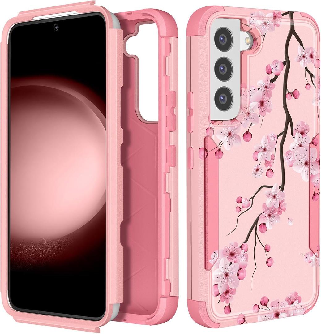 for Samsung Galaxy S21 Fe Case - Women Cute Girls Phone Cover Cool Aesthetic Unique Design Teen Kawaii Flowers Heavy Duty Protective Hard Shockproof Military Grade Funda for S21 Fe (Blossom)