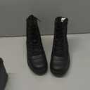 NORTIV 8 Men's Military Tactical Work Boots Side Zipper Leather Motorcycle Combat Boots Trooper (6.5, All Black)