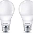 Philips LED 4 Pack A19 Soft White Dimmable Warm Glow LED, 2200-2700 Kelvin, 800 Lumen, 8.8W=60W, E27 Base