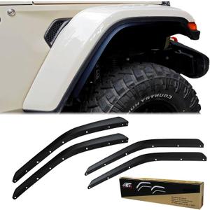 Front & Rear Fender Flares Extensions Set for 2020-2026 Jeep Wrangler Gladiator JT Mojave & Rubicon (Fit for JT High Fender)