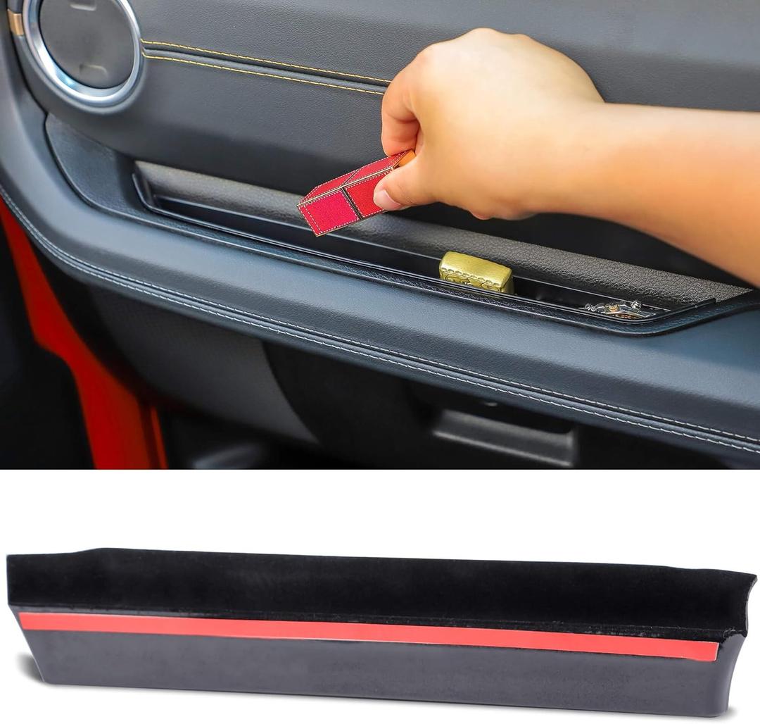 Savadicar Grab Bar Tray with Microfiber Compatible with 2024 2025 Jeep Wrangler (JL) and Gladiator (JT), Passenger Side GrabTray Storage Organizer, Interior Accessories, Black