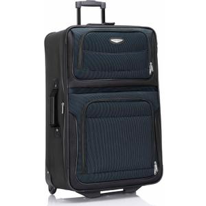 Travel Select Amsterdam Softside Expandable Luggage with Rolling Wheels, Navy, 29-Inch Large