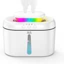 SZO Double Spray Humidifiers for Bedroom Large Room, 2.5L Cool Mist Humidifier for Plants Baby Nursery, Dual Nozzle Output, 16dB Quiet, Auto Shut-Off, Night Light, White