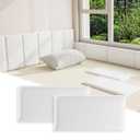 3D Anti-Collision Wall Padding for Kids, White Peel and Stick Headboard Pack of 4 Panels Sized 7.8" x 15.7", Self-Adhesive Panels for Bedroom/Living Room Upholstered Wall