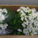 24" Artificial Potted Plants Outdoor Set of 2, UV Resistant Faux White Flowers with Eucalyptus, Decorative Plants in Pots for Front Porch, Patio & Entryway