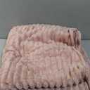 NEWCOSPLAY Super Soft King Blanket Pink Premium Silky Flannel Fleece 3D Ribbed Jacquard Lightweight Bed Blanket All Season Use (Pink Ribbed, King(90"x110"))