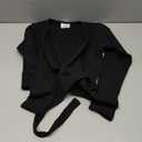 DANSHOW Girls Ballet Wrap Tops Kids Long Sleeve Dance Sweater,Velvet Inner (6-7 Years, Black)