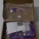 Arched Crystal Door String Hanging Glass Beaded Curtains Beads Valances for Doorways Windows Short Home Decor Closets Easy to Install Non-Acrylic Self Adhesive (25 Strings Purple)