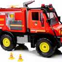 Daron FDNY Heavy Rescue Fire Truck Emergency Vehicle Toy with Lights, Sounds, Drones, and Water Cannon for Kids Ages 3+