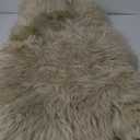 Premium Genuine Fur Sheepskin Rug Real Australia Sheepskin Natural Luxury Fluffy Lambskin Fur Area Rug Seat Covers for Kids Bedroom Sofa Chair Cover (Creamy Gray, Single Pelt/2ft x 3ft)