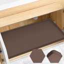 Waterproof Under Sink Mat 34" x 19", Silicone Cabinet Liner, Rubber Protector for Kitchen and Bathroom, Keeps Cabinets Clean, Dry, and Organized (Brown)