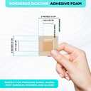 MedVance Bordered Adhesive Silicone Foam Dressing Pack of 10 - Waterproof Silicone Pad - Easy Apply & Remove Sterile Bandages - Wound Care & Dressings for Burns & More (2"x2" Bandage, 1"x1" Pad)
