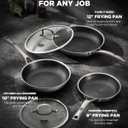 SNOWCLAD Non Stick Frying Pans,12-Inch Stainless Steel Skillet,Pan with Lid