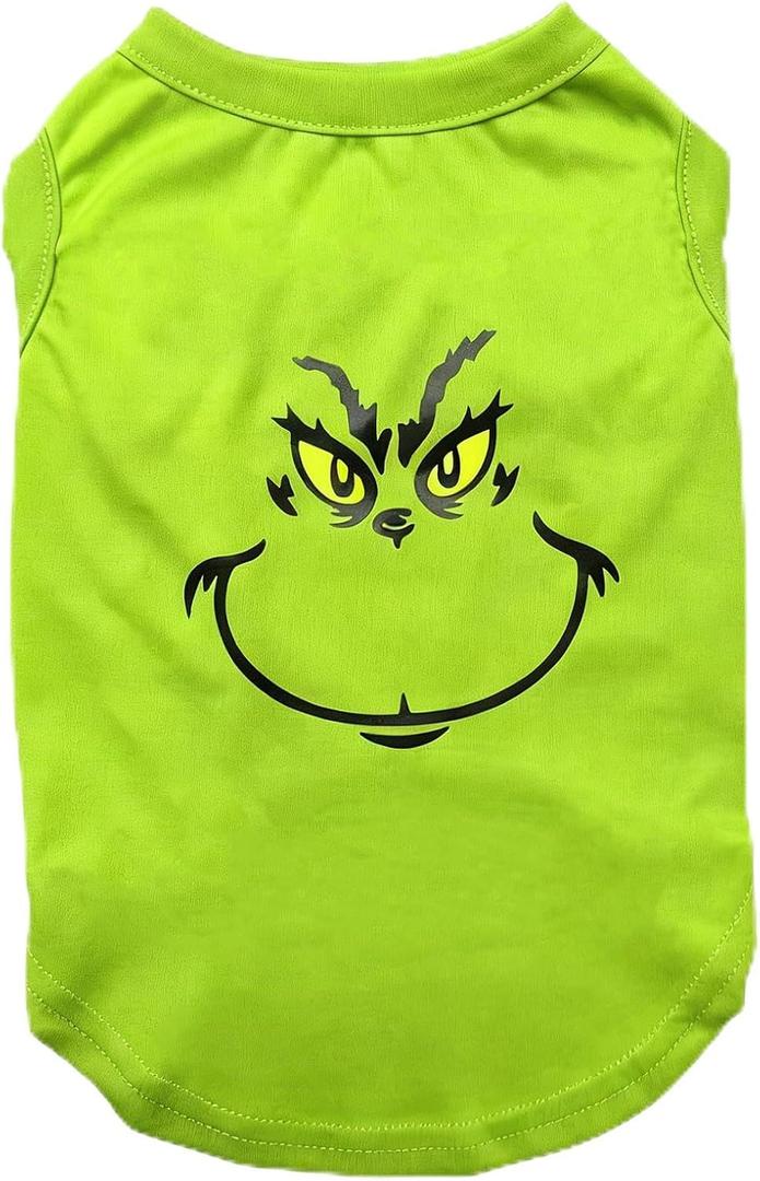 Christmas Dog Shirt Puppy Outfit - Green Printed Doggy Clothes Dog Pajamas - Xmas Cosplay Funny Soft Pet Clothes for Small Medium Large Dogs Cats - L