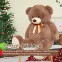 Tezituor Big Teddy Bear,52'' Giant Stuffed Animal Plush Toys for Adults Children,Girlfriend Soft Life Size Bears Plushie Gifts for Valentine, Christmas, Birthday,Baby Shower Decoration