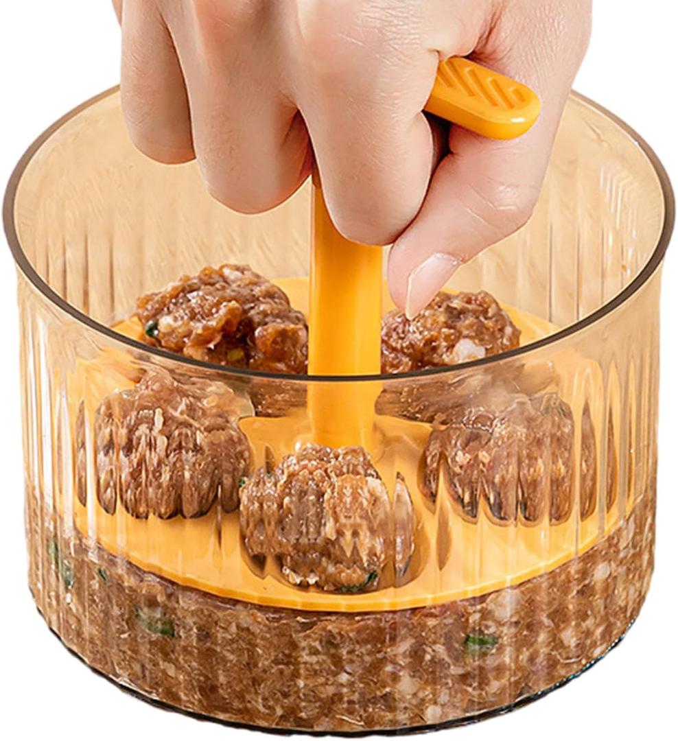 Rice Ball Maker - Shake Meatball Molds, Beef Ball Molds, Food Processing Tool (Orange Color)