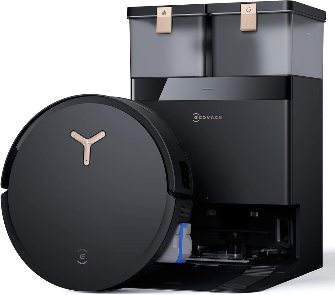 ECOVACS DEEBOT X8 PRO OMNI Robot Vacuum and Mop, 18000Pa, OZMO ROLLER Instant Self-Washing Mopping, 167 Hot Water Mop Washing, Auto Cleaning Solution Adding, Hot Air-Drying, Self-Emptying, Black