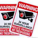 2-Pack No Trespassing Signs Private Property, Video Surveillance Signs Outdoor  2025 Version, 10 x 7 in UV Printed Fade-Resistant Rust-Free Aluminum  Ideal for Home, Business, Driveway, CCTV