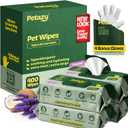 Pet Wipes for Dogs and Cats  Hypoallergenic Dog Wipes for Cleaning & Deodorizing Paws and Butt, Grooming & Hydrating Body, Ears and Face, Lavender Scent, 400 Pack