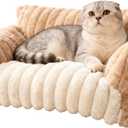 Pet Sofa Bed Washable - Cozy Supportive Cat Couch for Small Indoor Cat - Fluffy Puppy Dog Bed with Breathable Fabric