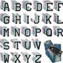 104PCS Iron On Letter Patches,Glitter Small Letter A-Z Iron On Alphabets Appliques for Clothes, Shiny Sequin Heat Transfer Vinyl Decals Decoration for Hats, Backpacks (Pink, Blue, Black, Silver)