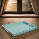 American Atelier Carry 14 x 19 inches Rectangular Tray with Handle, 14 x 19 inch, Teal, (1270065)
