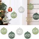 AMS 24 PCS Christmas Hanging Ornaments Wood Slices Set 2.8" Wooden Decorations for Xmas