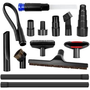 14Pcs Universal Vacuum Attachment for Wet Dry Vac Attachments， Vacuum Accessories and Attachments with Shop Vac Extension Wand, Hose Adapter fit 2 1/2", 1 1/4",1 7/8"