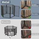 Metal Freestanding Dog Gates with Door for Outdoor Indoor,40'' Extra Wide 36'' Tall Free Standing Dog Gate for Doorways, Large Openings, Deck, Yard, Porch, Foldable Safety Pet Fence(Black, 2 Panels)