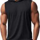 Mens Tank Top Sleeveless Hoodie Cotton T-Shirt Summer Casual Shirt Muscle Tee, Size: XX-Large