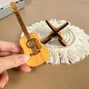 Wooden Guitar Pick Holder with Stand, Electric Guitar Styling Box with 3 Wood Picks, Storage Set for Guitar, Bass, Ukulele Players, guitar pick holder, guitar pick casebrown