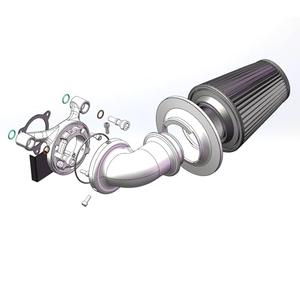 Big Sucker cone Air filter intake for harley air Cleaner Sportster Softail fatboy heritage dyna touring street road king Glide (Nake - Chromed, Type C : Touring 08-16, Softail 16-17)