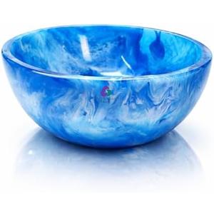 Elegant Handcrafted Resin Bowl – Glossy Amber Finish Decorative & Functional Use | Resin Decorative Bowl Centerpiece Table Decorations, Fruit Basket for Coffee Table Décor, Kitchen Décor (Blue)