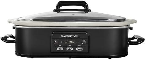 MAGNIFIQUE Small 4 Quart Casserole Programmable Slow Cooker with Ceramic Baking Dish - Perfect Kitchen Small Appliance for Family Dinners, Oven Safe and Durable Bakeware for Lasagna, Roasts MAGNIFIQUE Small 4 Quart Casserole Programmable Slow Cooker with Ceramic Baking Dish - Perfect Kitchen Small Appliance for Family Dinners, Oven Safe and Durable Bakeware for Lasagna, Roasts