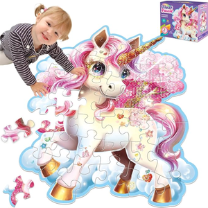 45pcs Shimmery Unicorn Floor Puzzles for Kids Ages 35, Jumbo Jigsaw Puzzles for Kids Unicorn Puzzle for Toddlers Age 3+ Year Olds, Unicorn Toy Gifts for Girls (Size: 28 '' x 33 '')