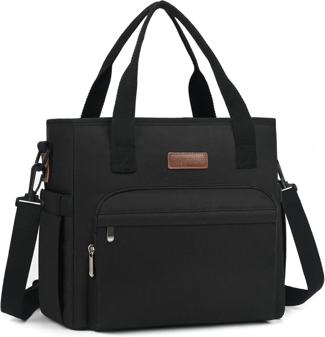 MIYCOO Lunch Bag Lunch Box Men Women - Leakproof Insulated Cooler Bag for Men Women - Large Tote Adults, Black (18L)