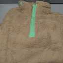 Yanekop Womens Quarter Zip Pullover Sherpa Fleece Jacket Oversized Zip Up Sweatshirt Half Zip Pullover Fuzzy Outerwear, Size Small