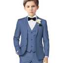 Boys Suit Kids Formal Suits for Boys Wedding Easter Outfits Dress Blazer Vest Pants Bowtie Set, Y 12