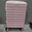 LARVENDER Carry On Luggage 22x14x9 Airline Approved, 20 Inch Expandable PC+ABS Hardside Suitcase Carry On Luggage with Spinner Wheels TSA Lock for Women Men (Pink), 20 Inch - EXT