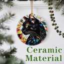 2 x Black Cat Ornament, Christmas Ornament  Christmas Tree Decor, Holiday Decoration, Stocking Stuffer, Festive Gift Idea, Gifts for Cat Lover, Friends, and Family